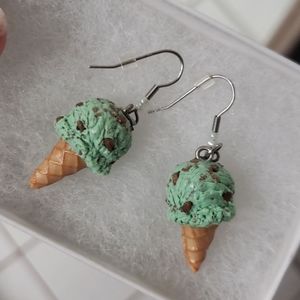 SOLD | Mint Chip Ice Cream Earrings